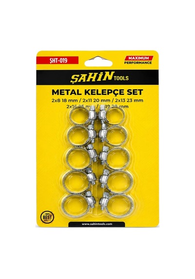 Dordoi Şahin 10 Parça Metal Kelepçe Seti Paslanmaz Hortum Kelepçesi 18-27 Mm Ayarlanabilir Sıkma Kelepçesi Sht-01