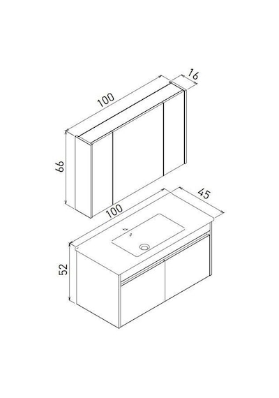Orka Arno 100 Cm Parlak Beyaz Kapaklı Banyo Dolabı Alt Modül Lavabo Beyaz