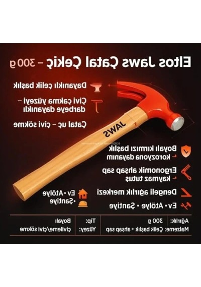 300 Gram Ağırlığında Ergonomik Ahşap Saplı Çatal Çekiç
