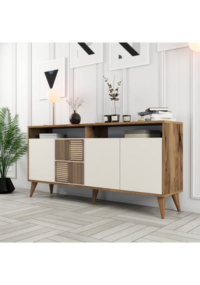 Milan 160cm Konsol - Ceviz / Krem