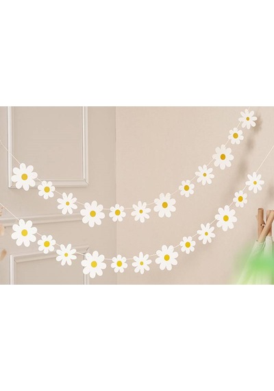 24parça Papatya İyiki Doğdun Banner Happy Birthday İpli Duvar Süs