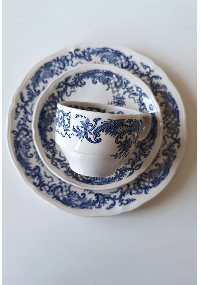 Valeria Üçlü/trio Çay Fincanı Vitro Porzellan Antıque Tea Cup & Saucers Maviv