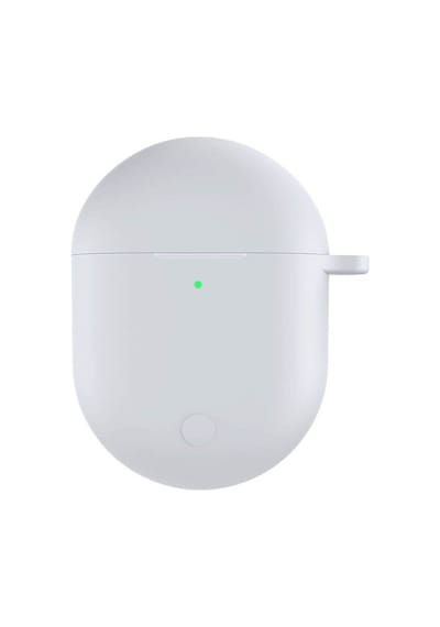 Koodmax Xiaomi Redmi Buds 3 Pro / Airdots 3 Pro Uyumlu Silikon Kılıf + Metal Kopça - Beyaz