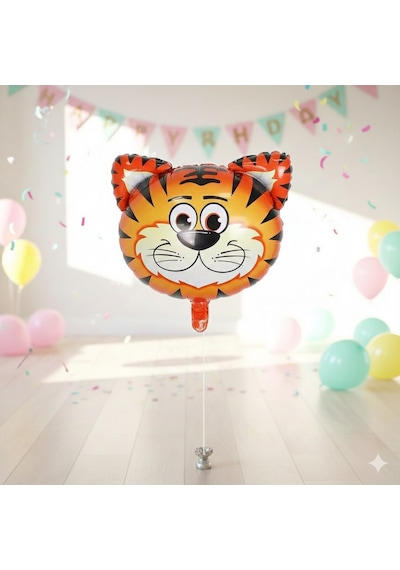 18 İnç Safari Kaplan Folyo Balon - Doğum Günü Parti Dekorasyon Balonu Çok Renkli