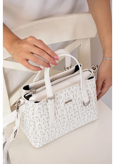 Just Polo Kadın Orijinal Ayarlanabilir Askılı Şık El Ve Omuz Çantası Shopper Ebat : 18 X 25 Cm Beyaz 34817259