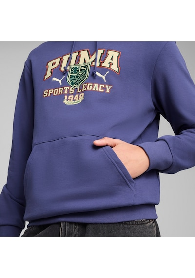 Puma Sports Legacy Graphıc Erkek Kapüşonlu Sweatshırt 629629 46 Mavi