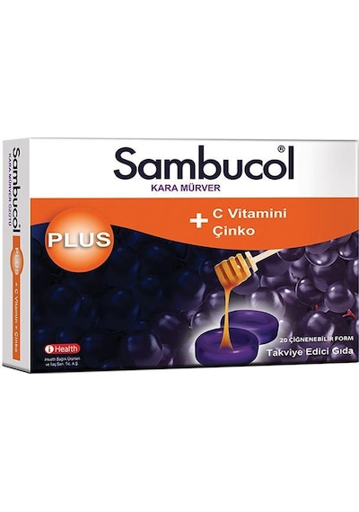 Sambucol Plus Kara Mürver Eki Takviye Edici Gıda 20 Pastil