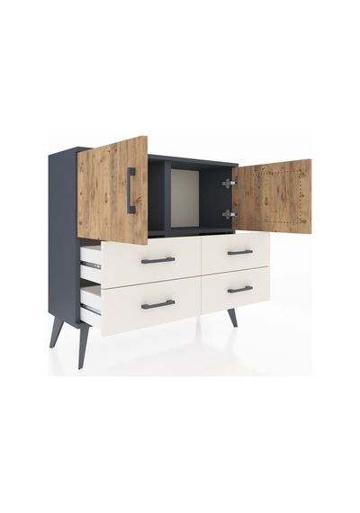 Arges Şifonyer 2 Raflı 4 Çekmeceli 2 Kapaklı 88x30x80 Antrasit-çam/aytaşı Çam/aytaşı Arges Şifonyer 2 Raflı 4 Çekmeceli 2 Kapaklı 88x30x80 Antrasit-çam/aytaşı Çam/aytaşı
