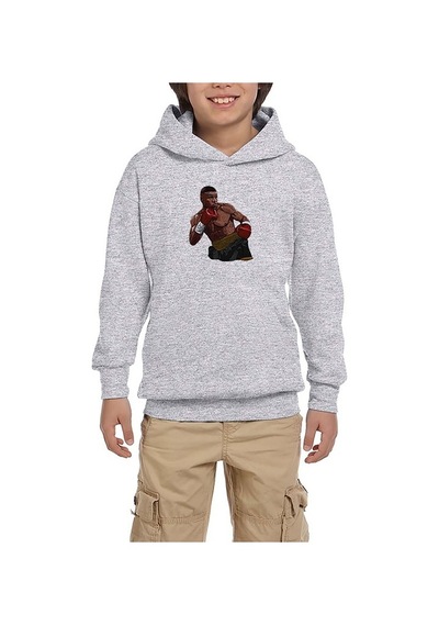 Zepplin Giyim Mike Tyson WBC Fight Gri Çocuk Kapşonlu Sweatshirt Gri