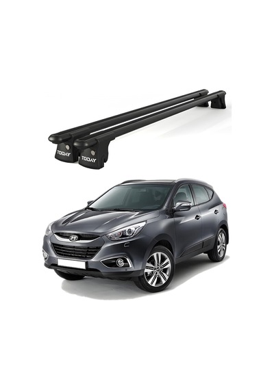 Trio-ıı Hyundai İx35 2010 Ve Sonrası Uyumlu Siyah Kilitli Ara Atkı 135cm Port Bagaj Tavan Barı