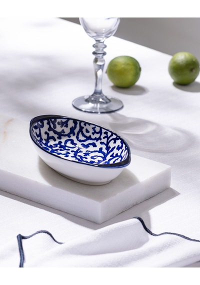 Madame Coco Reve Bleu Reneta Oval Tabak - 19 Cm - Mavi/beyaz 8684427225127 Çok Renkli