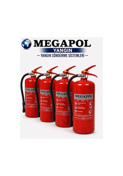 6 Kg 4 Adet Tozlu Yangın Tüpü, Yangın Söndürme Cihazı, Yangın Söndürme, Yangın Söndürücü