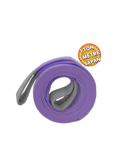 Sapan Polyester Spanzet 1 Ton 1 Metre Mor Sağlam Yük Kaldırma Taşıma İndirme Halat