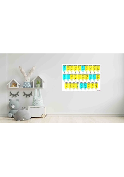 Alfabe 3. Ve 4. Sınıf Cetveli 50x70 Cm Karton 02 Çok Renkli