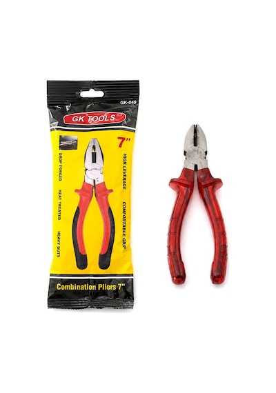 Gk Tools Yan Keski 7 İnç 180 Mm - Kırmızı Şeffaf Saplı- 6'li Paket