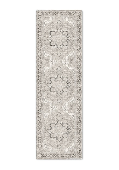 Gri Krem Vintage Göbekli Halı Eskitme Desenli Salon Halısı 3043-4 Bej