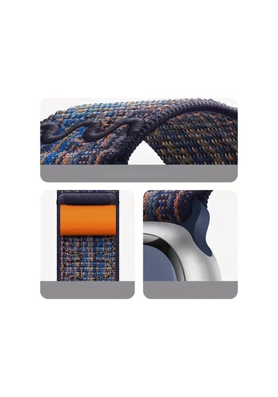 Apple Watch Uyumlu Nylon Loop Kumaş Kordon - 49mm/46mm/45mm/44mm/42mm/41mm/40mm/38mm Uyumlu - Apple Watch Se & Ultra 3/2/1 & Series 11-1 Çok Renkli