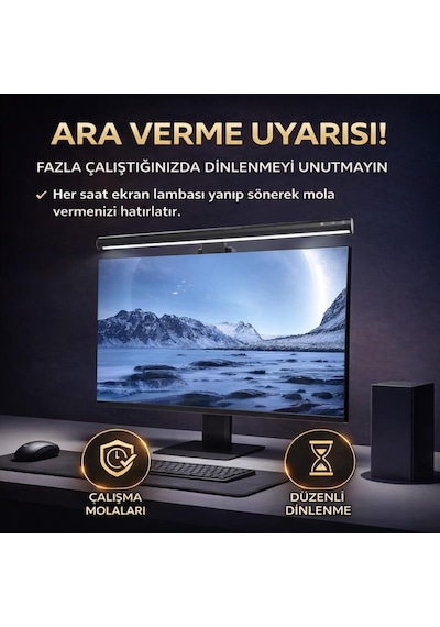 Coofbe Alüminyum 50cm Ayarlanabilir Led Monitör Işığı Lambası İ-wok Kademeli Parlaklık Ayarlı Pc Ekran Işığı