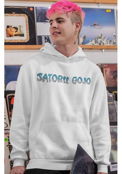 Sevbano Gojo Satoru Jujutsu Kaisen Anime Sırt Baskılı Unisex Oversize Pen beyaz