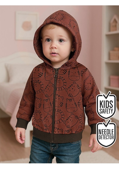 Hayvanlar Erkek Bebek Kahverengi Sweatshirt