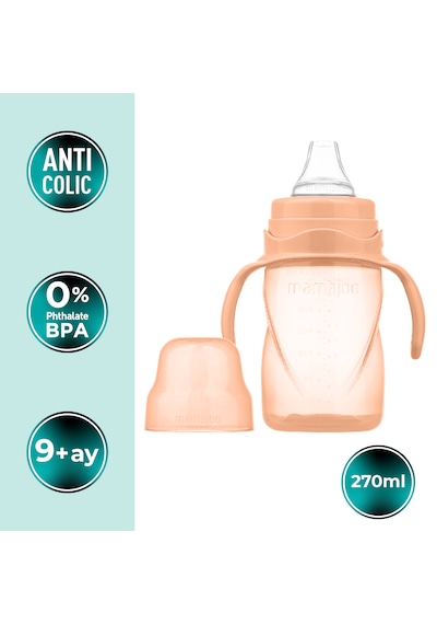 Mamajoo Antikolik Akıtmaz Alıştırma Bardağı 270 ml Powder Blush, 9 Ay+