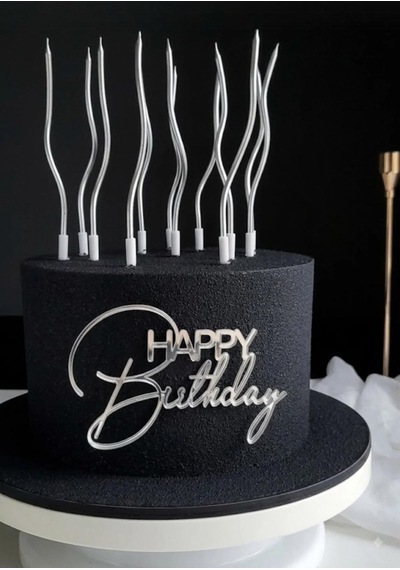 Shop Gümüş Renk Kıvrımlı Doğum Günü Mumları 6 Lı Set Pasta Süs Mum Doğum Günü Pasta Süsleme