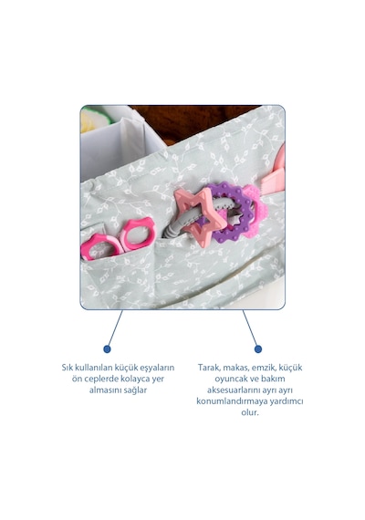 Babyjem - Katlamalı Çanta Anne&Bebek Organizer Yeşil Çiçek