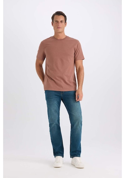 DeFacto %100 Pamuk New Regular Fit Bisiklet Yaka Basic Düz Kısa Kollu Tişört V7699AZ25SPBN307
