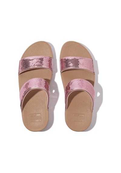 B50 Metallic Soft Blush Espadril / Keten Kadın Jf2 Fitflop Lulu Sequın Slıdes B50 Metallic Soft Blush Pembe