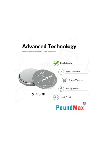 Poundmax 1616 Dl1616 3v Lityum Düğmeli Piller 5&apos Li Paket