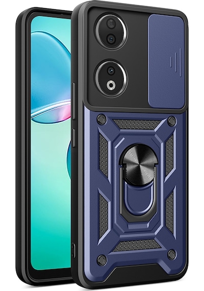 Rba Aksesuar Honor 90 Kılıf Magnetik Standlı Kamera Korumalı Rba Sürgülü Vega Kapak - Siyah Siyah