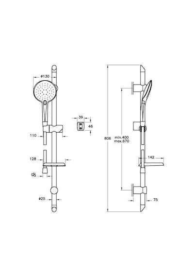 Artema A45628Sta Shine Round Sürgülü El Duş Takımı Krom