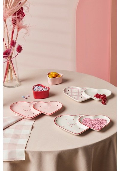 Karaca Heart To Heart Kalp Detaylı Sunumluk 26 Cm Pembe