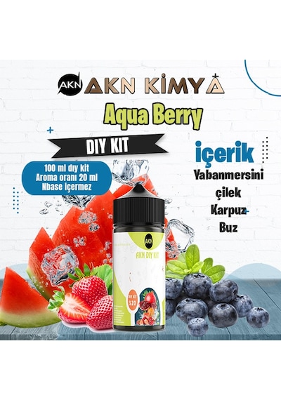 Aquaberry Dıy Kit Yabanmersini Çilek Karpuz Buz Gıda Aroması %20 Oranda Aroma İçerir Hazır Değildir 100 Ml