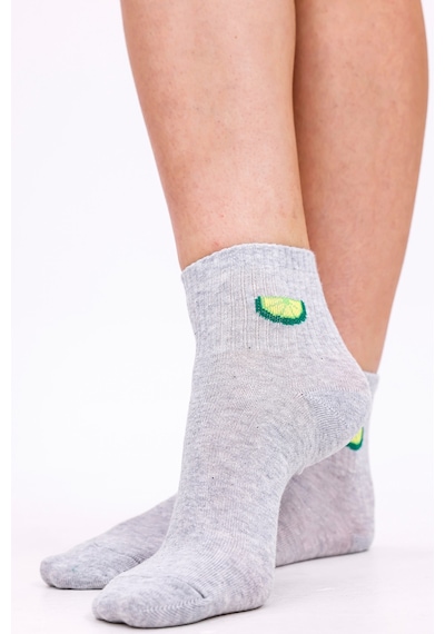 Desing Socks Premium Pamuklu Yumuşak Ve Kokulu 6'lı Meyve Desenli Bilek Kadın Çorap Seti - Nefes Alan Yapı Çok Renkli