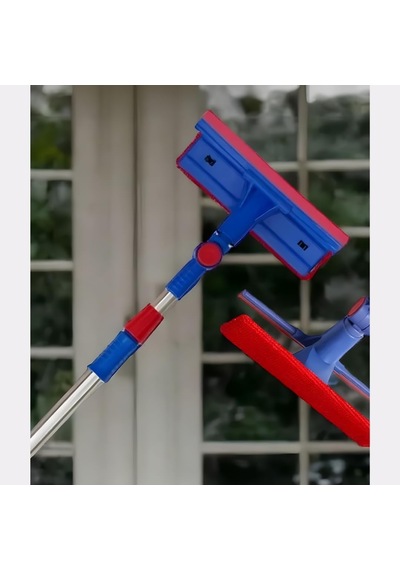 Mini Teleskopik Cam Silme Aparatı - Açı Ayarlı Oynar Başlıklı, Çekpaslı Mikrofiber Cam Silici, Temizleme Yüzeyli Uzayan Saplı Ev, Balkon Ve Araç Camı Temizleme Seti Çok Renkli