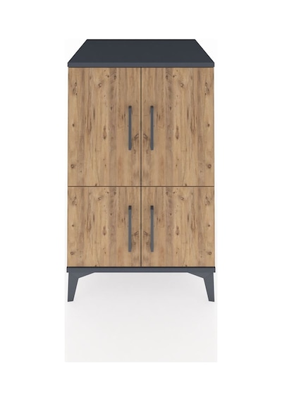 Kronos Komodin 2 Raflı 4 Kapaklı 60x59x96 Antrasit-çam Antrasit