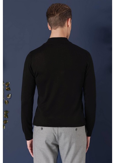 Efor Tr 861 Slim Fit Siyah Klasik Triko Siyah