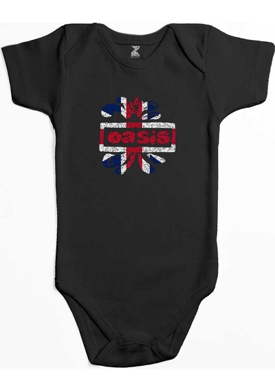 Zepplin Giyim Oasis Logo Siyah Bebek Body Zıbın