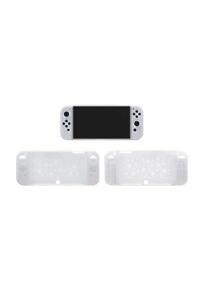 Nintendo Switch Oled El Destekli Grip Tasarımlı Koruyucu Silikon Kılıf Beyaz
