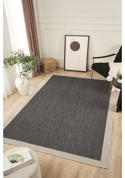 Sisalux 3089 Antrasit Sisal Dokuma Jüt Kilim Hav Toz Vermez Halı Salon Mutfak Oturma Odası Halısı Antrasit