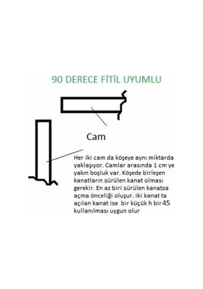 8 Mm Alüminyum Cam Balkon Fitili H,H,90°,45°,,U
