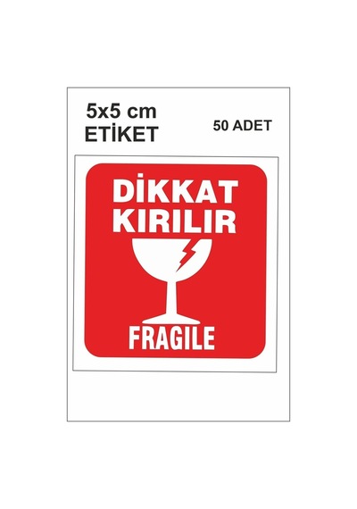 43 Cici Süsler Organizasyon Dikkat Kırılır Etiketi 5x5 Cm Parlak