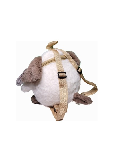 Glanart Çocuklar İçin Sevimli Peluş Sırt Çantası Krem 25 Cm 3-6 Yaş Krem