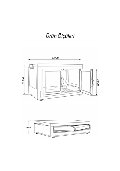 Katlanabilir Tekli Modüler Saklama Kutusu Şeffaf Kapaklı Çok Amaçlı Düzenleyici Portatif Dolap Beyaz
