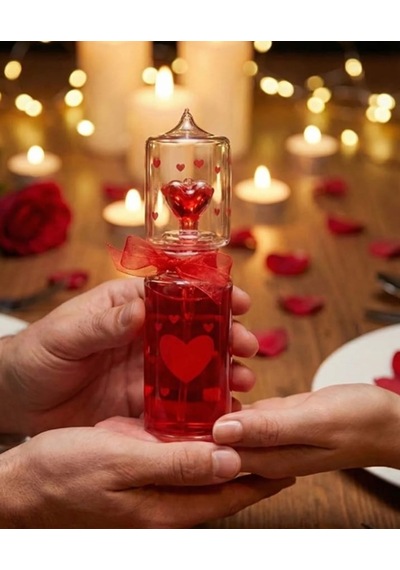 Kırmızı Cam Fanus Aşk Ölçer El Isısı İle Çalışan Love Matter Romantik Aşk Metresi Cam Küre