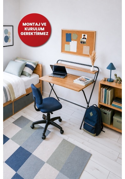 Arpelia Çalışma Masası Tam Katlanır 85x55x73 Cm Antrasit - Atlantik Çam Arpelia Çalışma Masası Tam Katlanır 85x55x73 Cm Antrasit - Atlantik Çam
