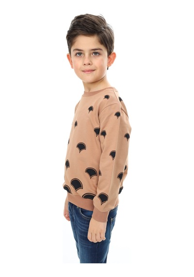 Toontoy Kids Toontoy Erkek Çocuk Relax Fit Bisiklet Yaka Baskılı Sweatshirt - 2 İplik Kahverengi Toontoy Kids Toontoy Erkek Çocuk Relax Fit Bisiklet Yaka Baskılı Sweatshirt - 2 İplik Kahverengi