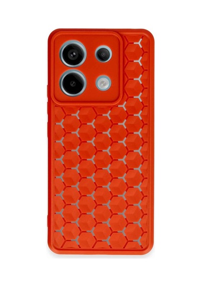 Xiaomi Redmi Note 13 Pro 5g Kılıf Petek Silikon Kapak - Kırmızı -