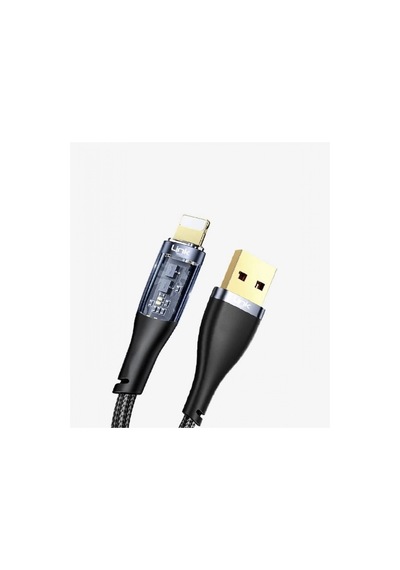 Şeffaf Uçlu Apple Uyumlu iPhone 45w Usb Hızlı Ve Dayanıklı Şarj Ve Data Işıklı Örgü Kablo 1 Metre